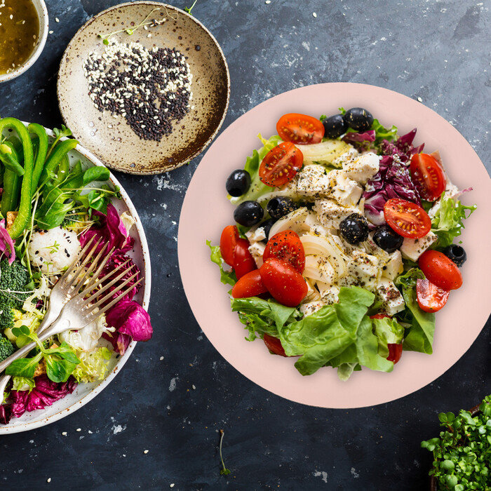 Relaxdays Two-tone stainless steel salad bowl