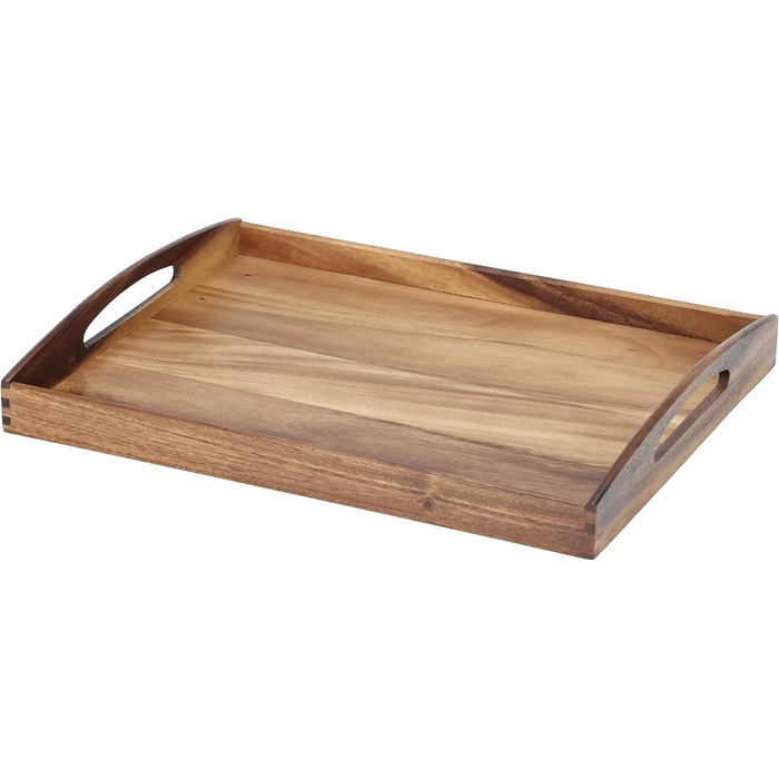 Zassenhaus Serving Tray Wood | 53×41×7cm | Tea Tray & Breakfast Board Wood | 2-Piece Set | Made from Sustainable Acacia | Snack Board | Easy to Clean | Robust | 28 x 20 cm