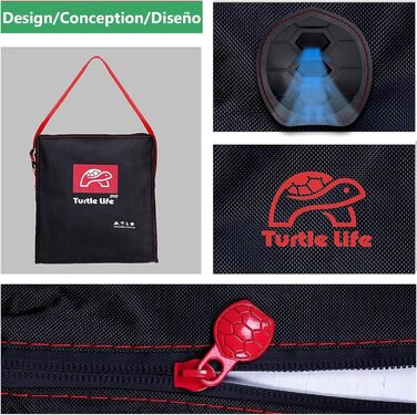 Чохол для гриля Turtle Life, водонепроникний PU, екологічний, для газового гриля на 3-4 пальники, не вицвітає 2 роки, чорний, 120x60x100 см