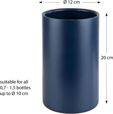 Охолоджувач для пляшок 'подвійний', нержавіюча сталь, 12 x 20 см, для шампанського та вина, об'єм 0.7-1.5 л, колір: блакитний