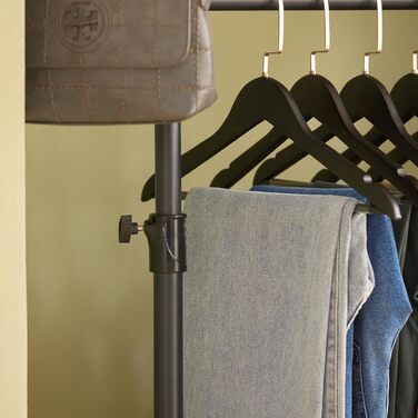 SoBuy® FRG109 Telescopic Wardrobe System with 2 Clothes Rails Clothes Storage System Shelf System Clothes Rack (Black)