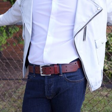 Чоловічий шкіряний ремінь Falari з подвійною пряжкою (9004 & 9024)