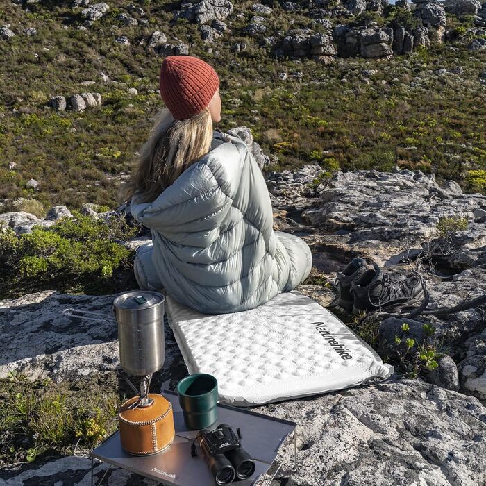 Кемпінговий килимок Naturehike надувний, самонадувний, 3 см, сірий (Mumie-Gray) - для кемпінгу, подорожей, автотуризму та піших прогулянок