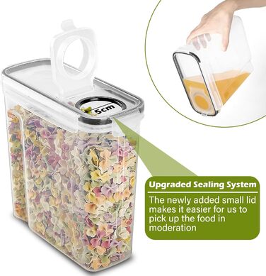 Набір контейнерів для зберігання Withosent 24 шт. з кришкою, пластикові, для продуктів, зерна, мюслі, з етикетками та ложкою (2L 1.6L 0.8L)
