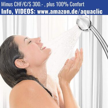 Душова лійка SwissClima I-SHOWER WOW для проточних водонагрівачів і душу при низькому тиску води, потужний струмінь, підвищення тиску, гігієнічна, без накипу, екологічне хромоване покриття