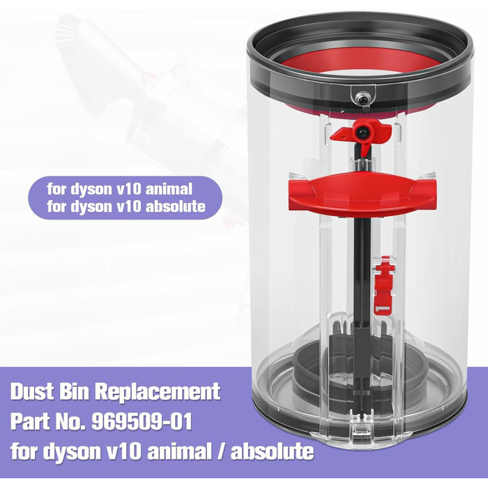 Dyson V10 Dustbin and Filter Replacement Set - Compatible with Dyson Cyclone V10 SV12 (969509-01 & 969082-01)