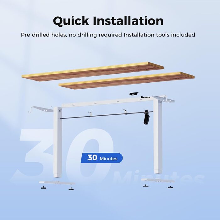 Регульований стіл Agilestic: електричний, з пам'яттю, ергономічний, для роботи, білий