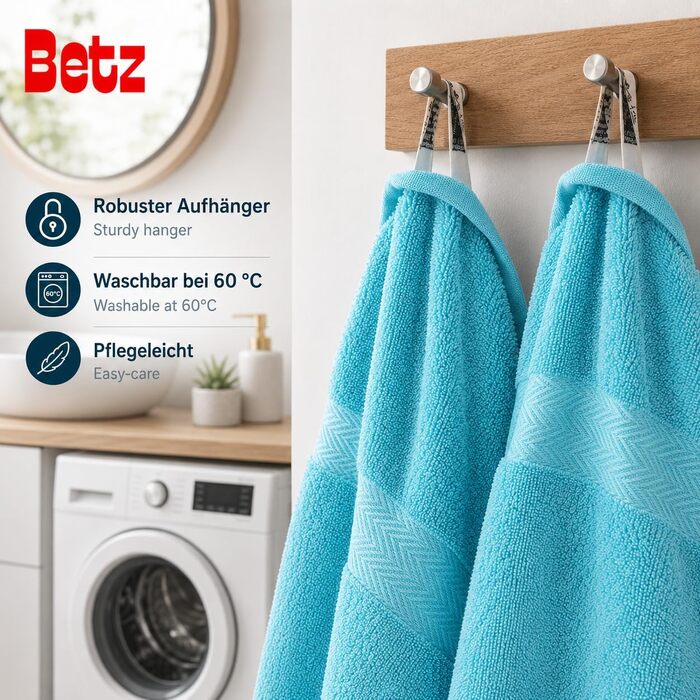 Набір махрових рушників Betz Premium 6 шт. (4 шт. 50x100 см, 2 шт. 70x140 см), 100% бавовна, колір Ocean — для ванної та гостей