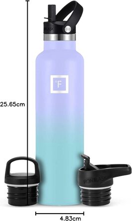 Термос-пляшка IRON °FLASK з нержавіючої сталі з 3 кришками - ізольована, герметична, для спорту, школи, фітнесу, кемпінгу. Без BPA