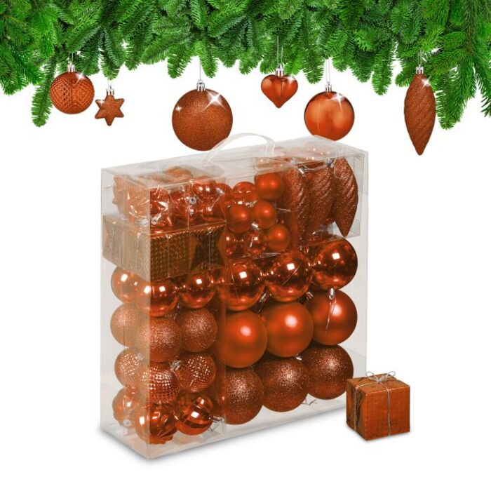Relaxdays Set of 110 Christmas Baubles