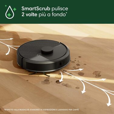 iRobot Roomba 105 Combo + AutoEmpty Dock: Робот-пилосос з автопорожненням, функція миття, LiDAR, 7000Pa, 120 хв, App, Чорний