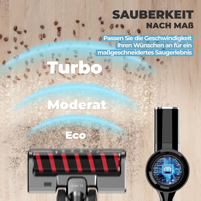 Акумуляторний пилосос KLAMER 2-в-1: вертикальний та ручний, час роботи до 45 хв, HEPA-фільтр для килима, авто та твердих поверхонь, сірий/помаранчевий, 2 акумулятори (по 45 хв)