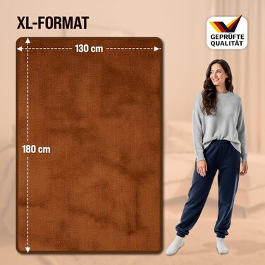 Електрична ковдра Monzana® 180x130 см, 120 Вт, 10 режимів нагріву, таймер, захист від перегріву, чорна/коричнева