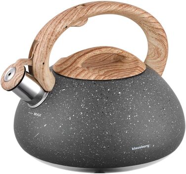 Чайник Klausberg з нержавіючої сталі з фляговим корпусом, 2.7 л (сірий)