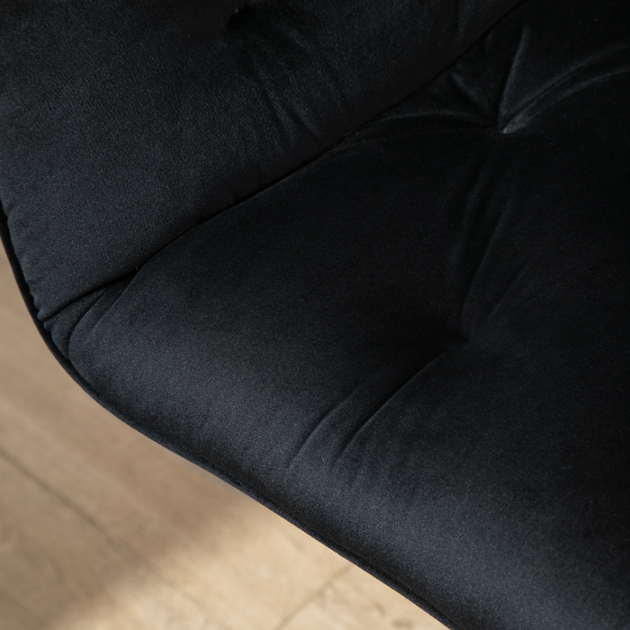 Vinsetto Living Room Chairs, Height-Adjustable Swivel Chair, Height-Adjustable Desk Chair, Velvet Look, Black | Aosom
