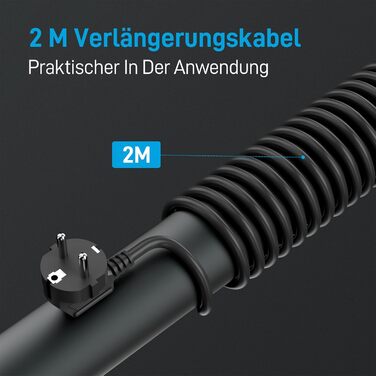 Блочок розеток BEVA з прихованими роз'ємами, 3680W/16A, захист від перенапруги 1050J, 2м кабель, 6 розеток + 3 USB-A + 1 USB-C (15W), з вимикачем, чорний