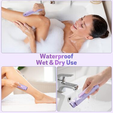 Триммер для бікіні 2025 року: 2-в-1 для жінок, водонепроникний, безболісний, для тіла. Повний комплект для догляду за інтимною зоною. Колір: фіолетовий