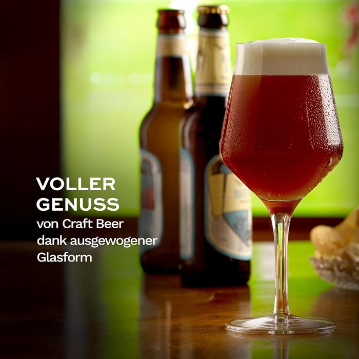 Набір келихів для крафтового пива Stölzle Lausitz 6 шт, 400 мл – Німецьке кришталеве скло, прозорі, для мийки в посудомийній машині
