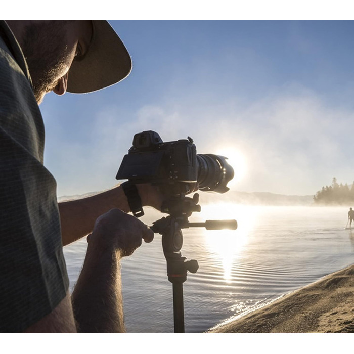 Штатив Manfrotto Befree Advanced 3-Way з тріножкою та fluid head з алюмінію для камер та відеокамер до 6 кг, ультракомпактний, аксесуари для фото та відео