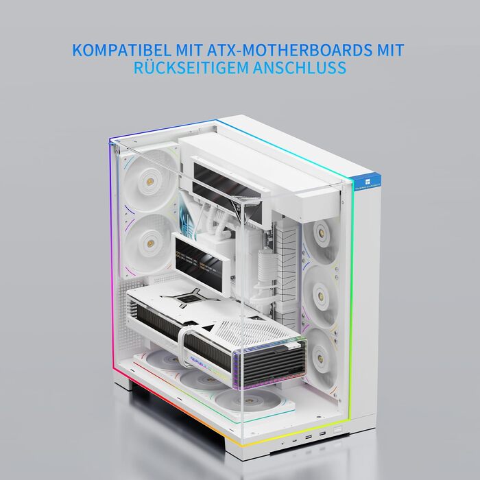 Ігровий корпус Thermalright A70 VISION White ATX з LCD-дисплеєм 9.16'', панорамною підсвіткою та підтримкою 8 вентиляторів