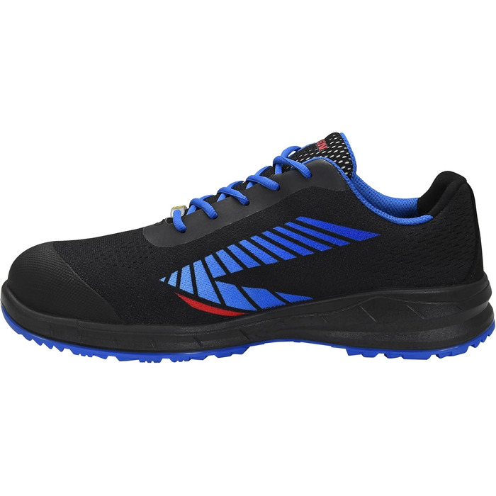 Робочі черевики ELTEN Larkin XXSports Black-Blue Low ESD S1, текстиль, сталевий капок, легкі, спортивні, чорні (40 EU), для жінок та чоловіків