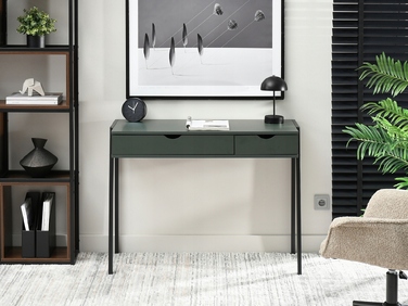 Прямокутний письмовий стіл Mebel-Partner 100 x 45 x 75 см, чорний з зеленим