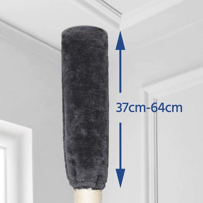 Кігтеточка Yaheetech XXL з високою конструкцією, 2 будиночки та кошик для кота, сизаль, регульована висота 228-255 см, сіро-білий колір