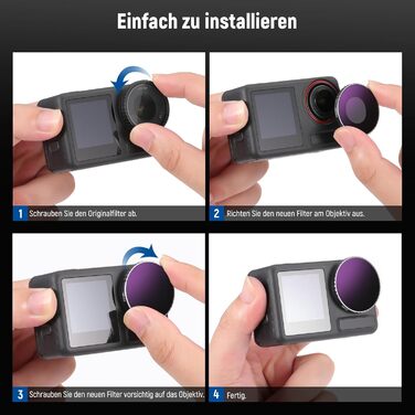 Набір фільтрів NEEWER CPL та ND для DJI Osmo Action 4/Action 5 Pro (4 шт.): CPL+ND8+ND16+ND32, аксесуари для екшн-камери, багатошарове покриття