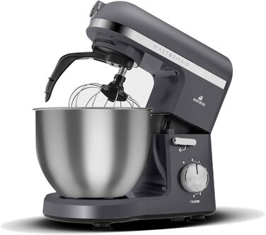 Кухонний комбайн Karaca Mastermaid Chef Pro 1500 Вт, 5 л, подвійний важіль, планетарний міксер, 6 швидкостей, глянцевий крем, насадки для замісу та збивання