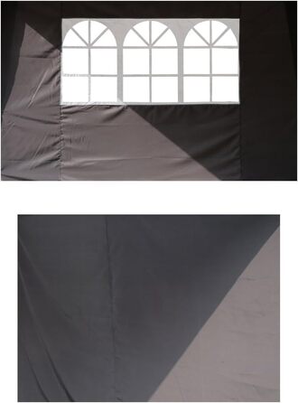 2.5x2.5M Foldable Terrace Roof, Water-Repellent, Made of Steel and Polyester (Gray Side Walls)