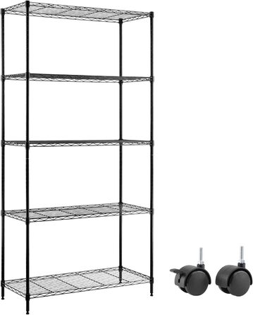 Nilpferd® Metal Wire Shelving Unit - 5 Shelves (89x39x179cm)