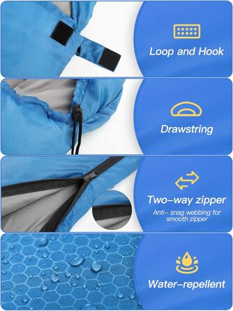 Сплячий мішок Forceatt 4 сезони: зимовий, ковдровий, для кемпінгу, подорожей, фестивалів, 2.4 кг