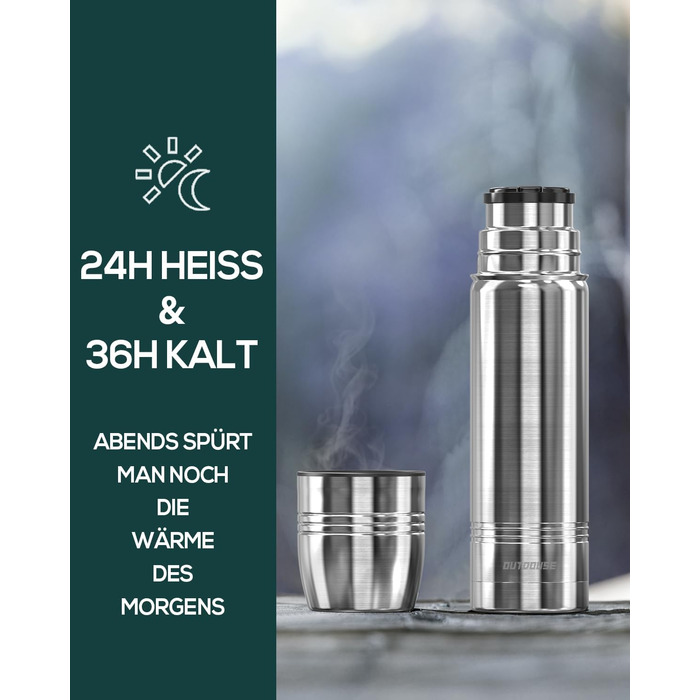 Термокружка-термос з нержавіючої сталі, 350мл/500мл/750мл, подвійні стінки, BPA-Free, для спорту та відпочинку