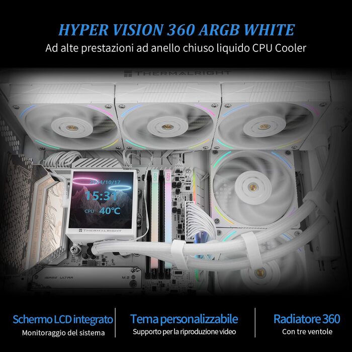 TR Hyper Vision 360 UB ARGB - Смарт-кулер для CPU з LCD-дисплеєм 3.95" (Чорний)