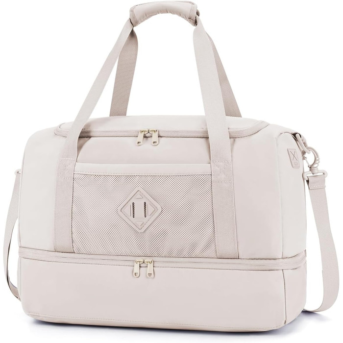 Спортивна сумка Wandf для ручної поклажі в літак (45x36x20 см) з відділенням для взуття та мокрих речей, бежева