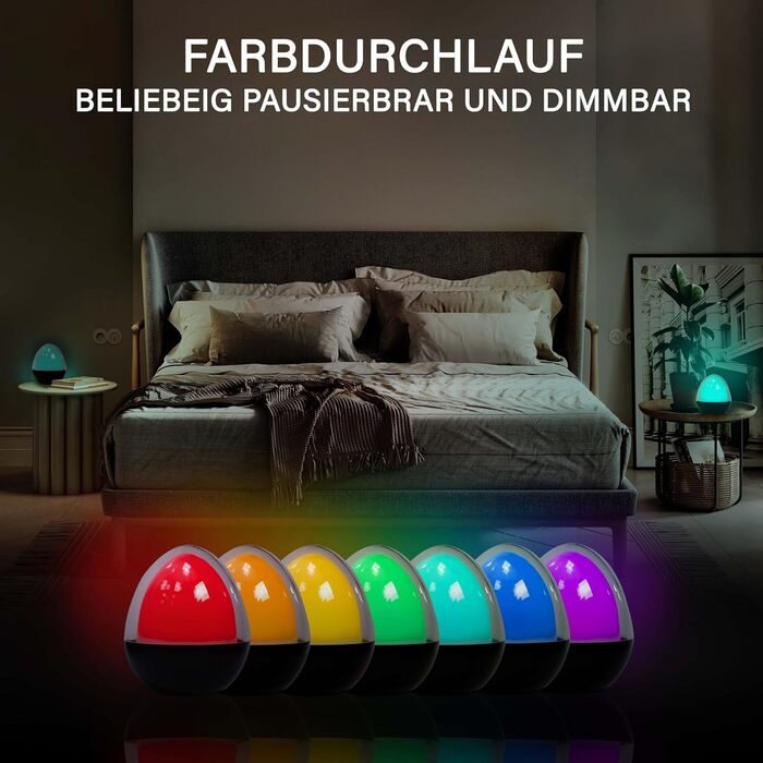 MegaLight LED Night Light Kids RGB Color Changing | Night Light Baby without Swallowing Hazards | Dimmer Night Light with Timer | Touch USB Night Lamp for Children's Room | (Ovo)