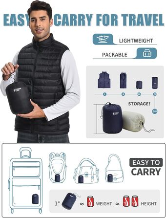 Чоловіча легка степна жилетка Pioneer Camp – водонепроникна, пакувальна, з підкладкою – для активного відпочинку, роботи, спорту та подорожей (Чорний, L)