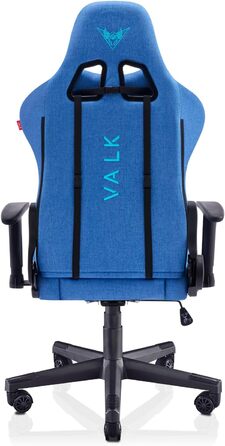 Ігрове крісло VALK Nyx з дихаючої тканини, ергономічне, 2D-підлокітники, нахил 160°, офісне, сапфірове синє