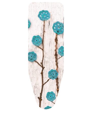 Чохол для прасування 140 x 55 см, блакитний, вовна, квіти, розмір M