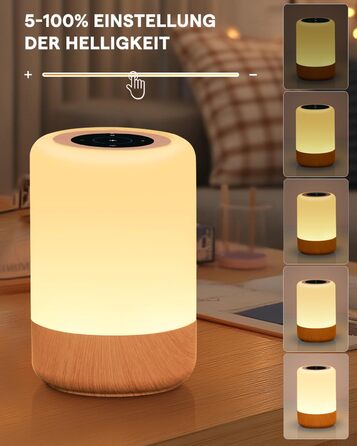 Нічник LED 2 шт, сенсорний диммер, USB зарядка, пульт ДУ, 13 кольорів, 3 режими, бездротовий таймер для спальні/вітальні (Коричневий)