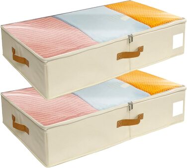 Коробки для зберігання під ліжком, 2 шт. з кришкою, для постільної білизни та одягу (без нижньої підставки)