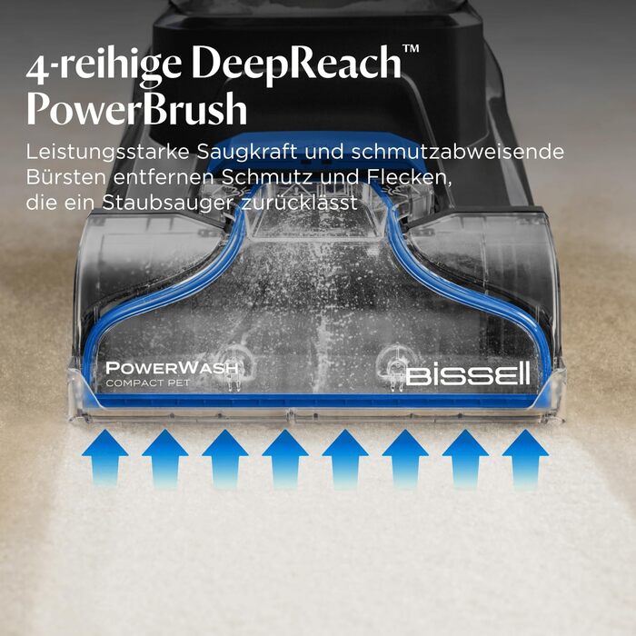 BISSELL PowerWash Compact Pet: компактний вертикальний мийник для килимів та м'яких меблів для видалення плям від тварин, 600W, з кабелем, 4058N