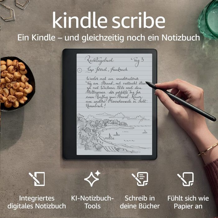 Kindle Scribe (2022) – електронна книга та цифровий блокнот з Paperwhite екраном 10.2 дюйма (300 ppi), 32 ГБ, стилус преміум-класу та 3 місяці Kindle Unlimited