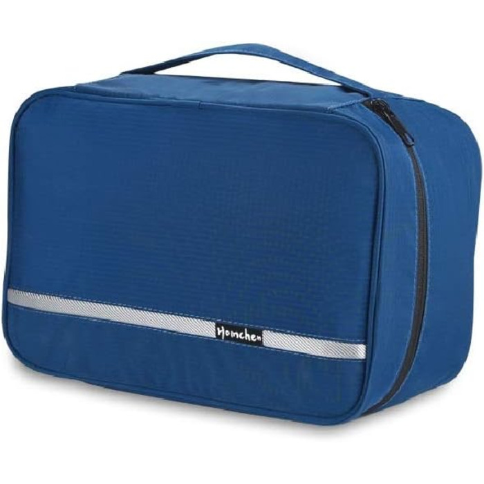 Сумка-органайзер для душу Jieei, водонепроникна, для чоловіків та жінок, з 4 відділеннями, складна, компактна (L-синій, L)