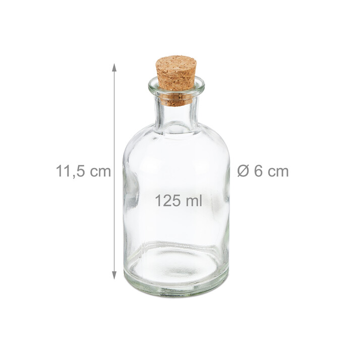 Relaxdays Decorative Glass Set with Cork Stoppers