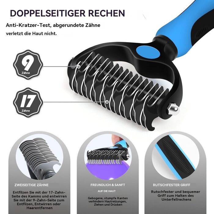 Набір гребінців для собак та котів з підшерстям (3 шт.) - Slicker Bürste Hund groß