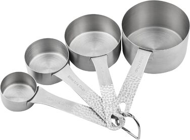 Smithcraft Measuring Cup and Spoon 16-Piece Set, 18/8 Stainless Steel, 4 Cups + 10 Spoons + 1 Leveler + 1 Equivalent, Silver