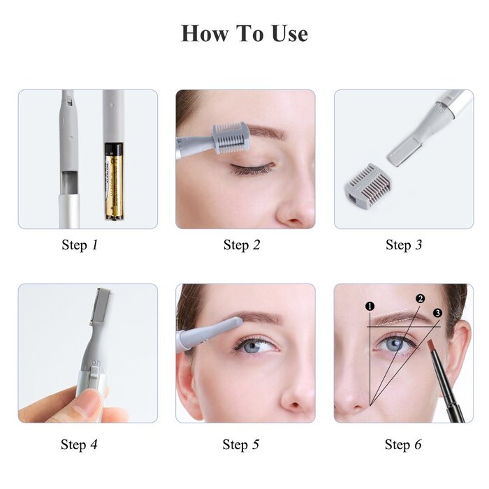 Електричний тример для брів TOUCHBeauty AG-815B (срібний) - прецизійний коректор з гребенем