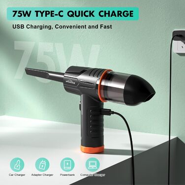 Електричний пилосос-фен для чищення поверхонь C-Air Duster & Vacuum: для ноутбука, авто, офісу