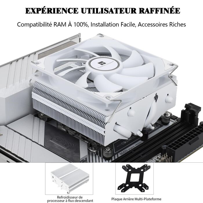 Thermalright AXP90-X53: Низькопрофільний кулер для CPU з білим вентилятором TL-9015w, 53 мм, для AMD AM4/Intel 1700/1150/1151/1155/1156/1200